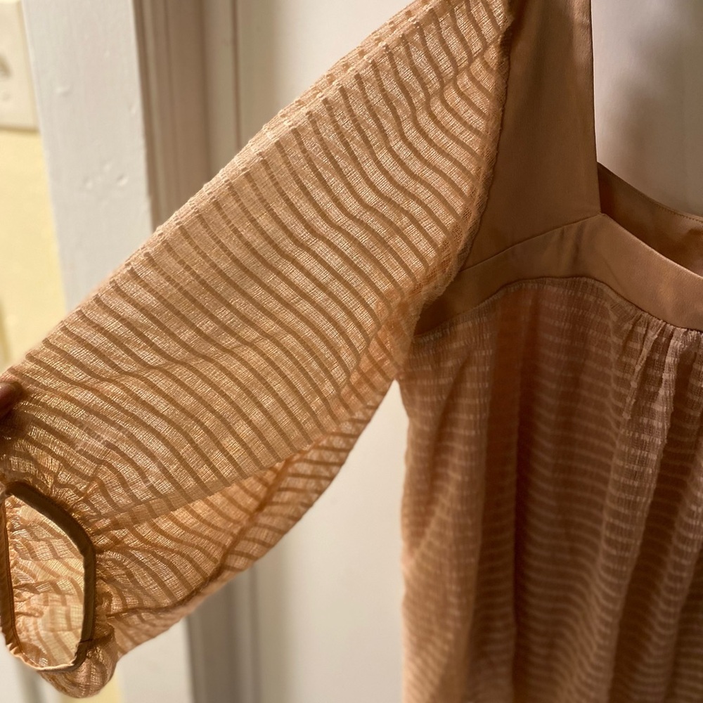 Meadow Rue Peach Striped Blouse - Picture 4 of 6